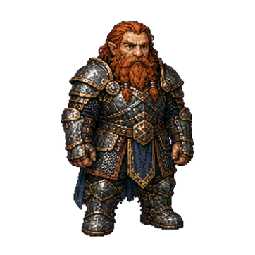 Pixel-art dwarf fighter avatar created with Natural Zero
