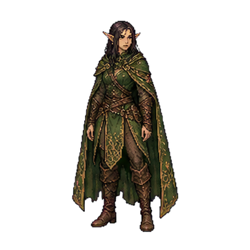 Pixel-art elf ranger character avatar